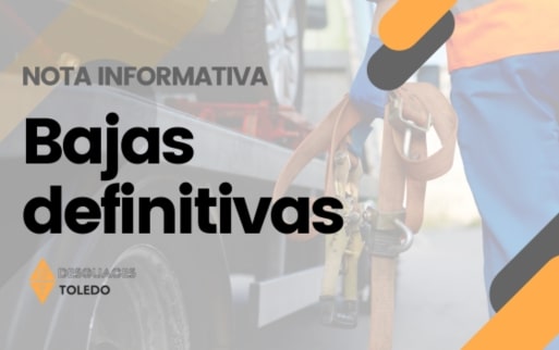 Nota informativa baja definitiva en la DGT de Toledo